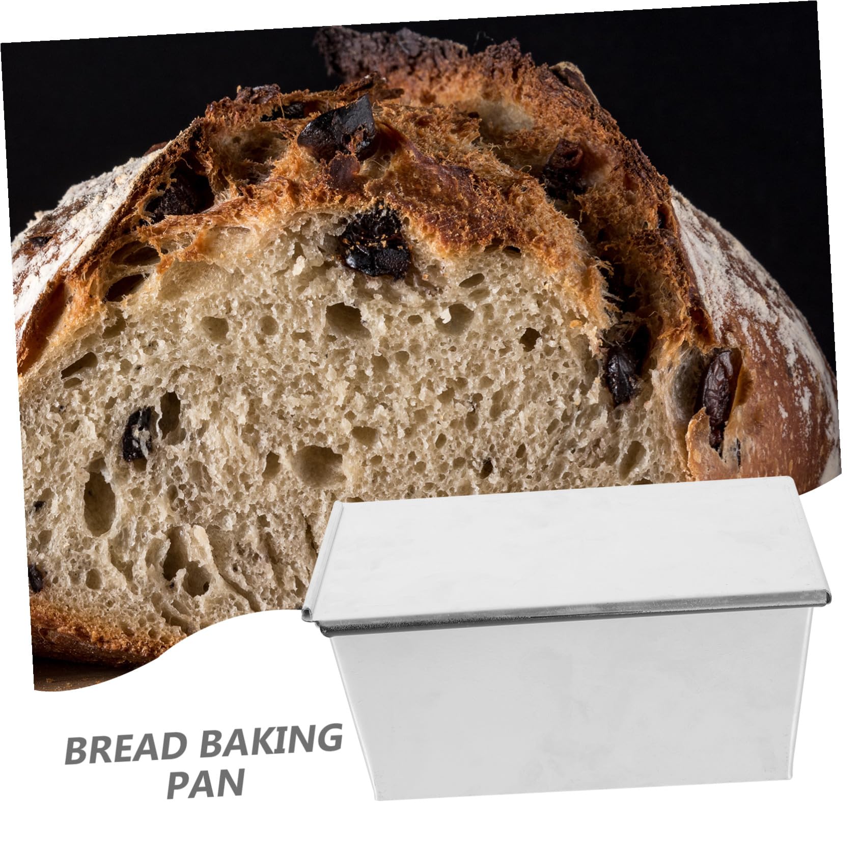 MAGICLULU Teglia Pane con Coperchio in Alluminio Antiaderente Stampo per Pane Toast Contenitore per Cottura Domestica Liscio Protettivo e Pagnotte Fatte in Casa