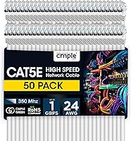 Vista 13 de Cmple - Cable Ethernet Cat5e de 7 pies, Cable Patch Ethernet UTP Cat 5e de 350 MHz, Cable LAN de red de 1 Gbps, Conectores RJ45, Compatible con PC