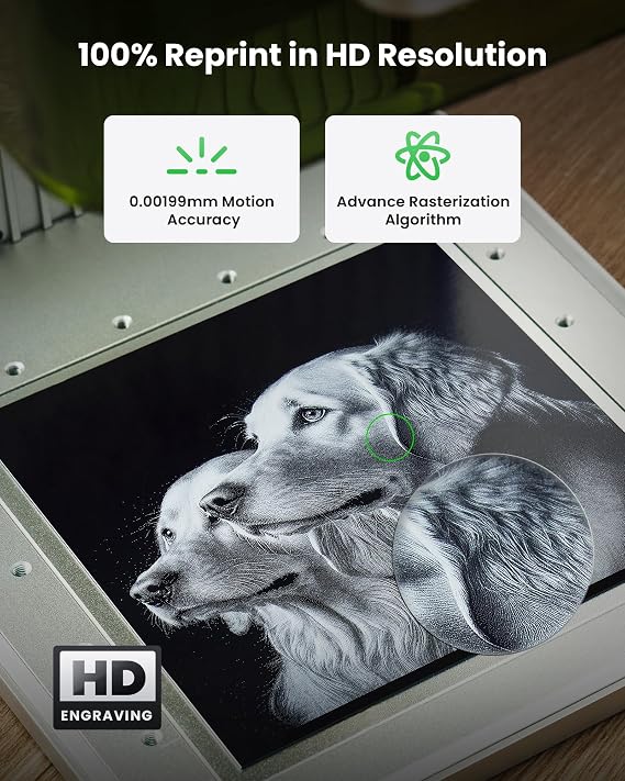 xTool F1 2 في 1 حفارة ليزر مزدوجة، آلة النقش بالليزر المحمولة بسرعة البرق، حفارة ليزر HD للمجوهرات، المعادن، الخشب، الجلود