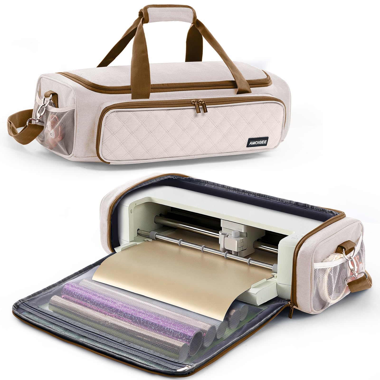 Full Open Carrying Case for Cricut Explore 5 with Large Accessories Storage