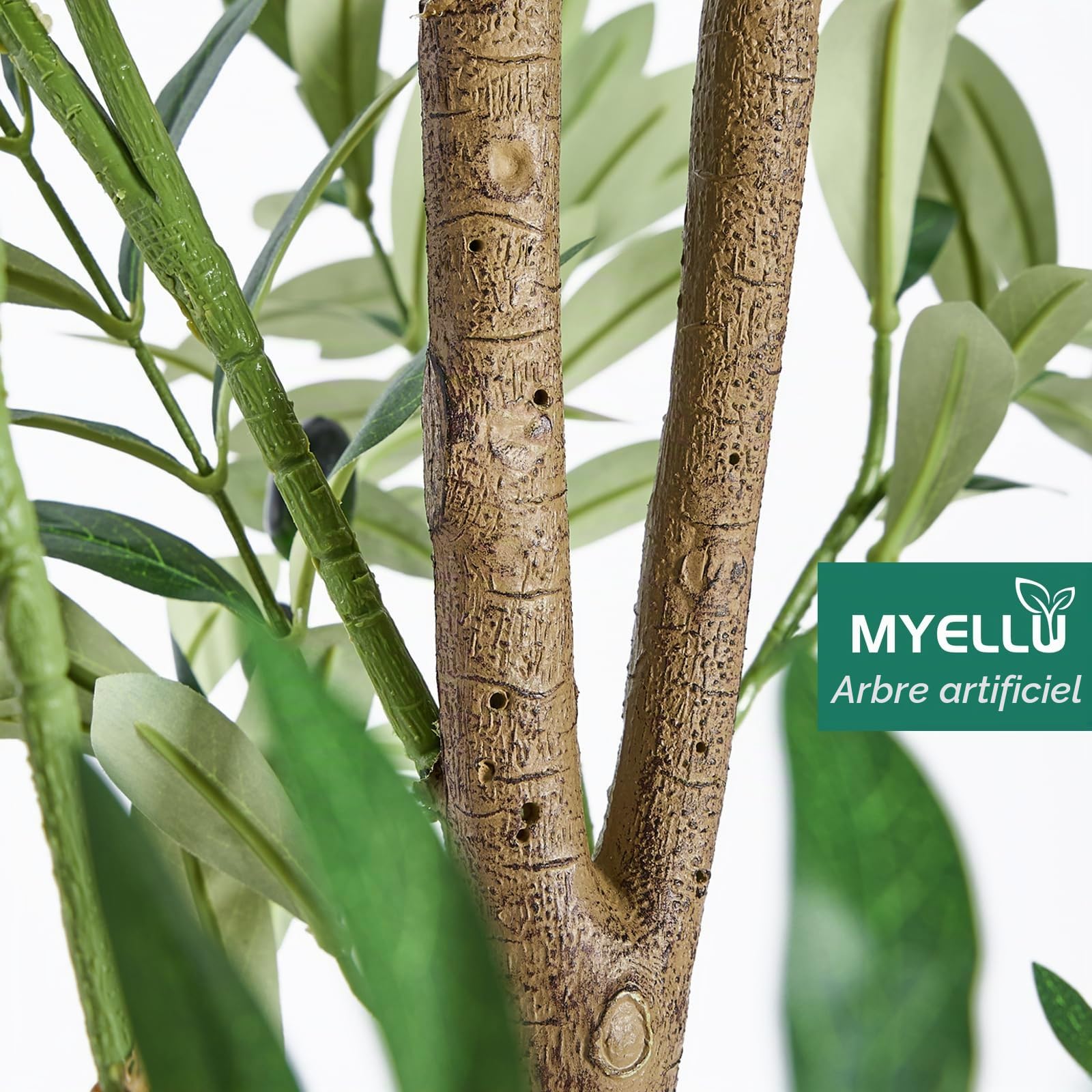210 cm Olive Arbre Artificiel Plante Décoration | Grand Faux Arbre Intérieur 2000 Feuilles Artificiel Olivier Arbre pour Salon Chambre Bureau Live Streams Décoratif