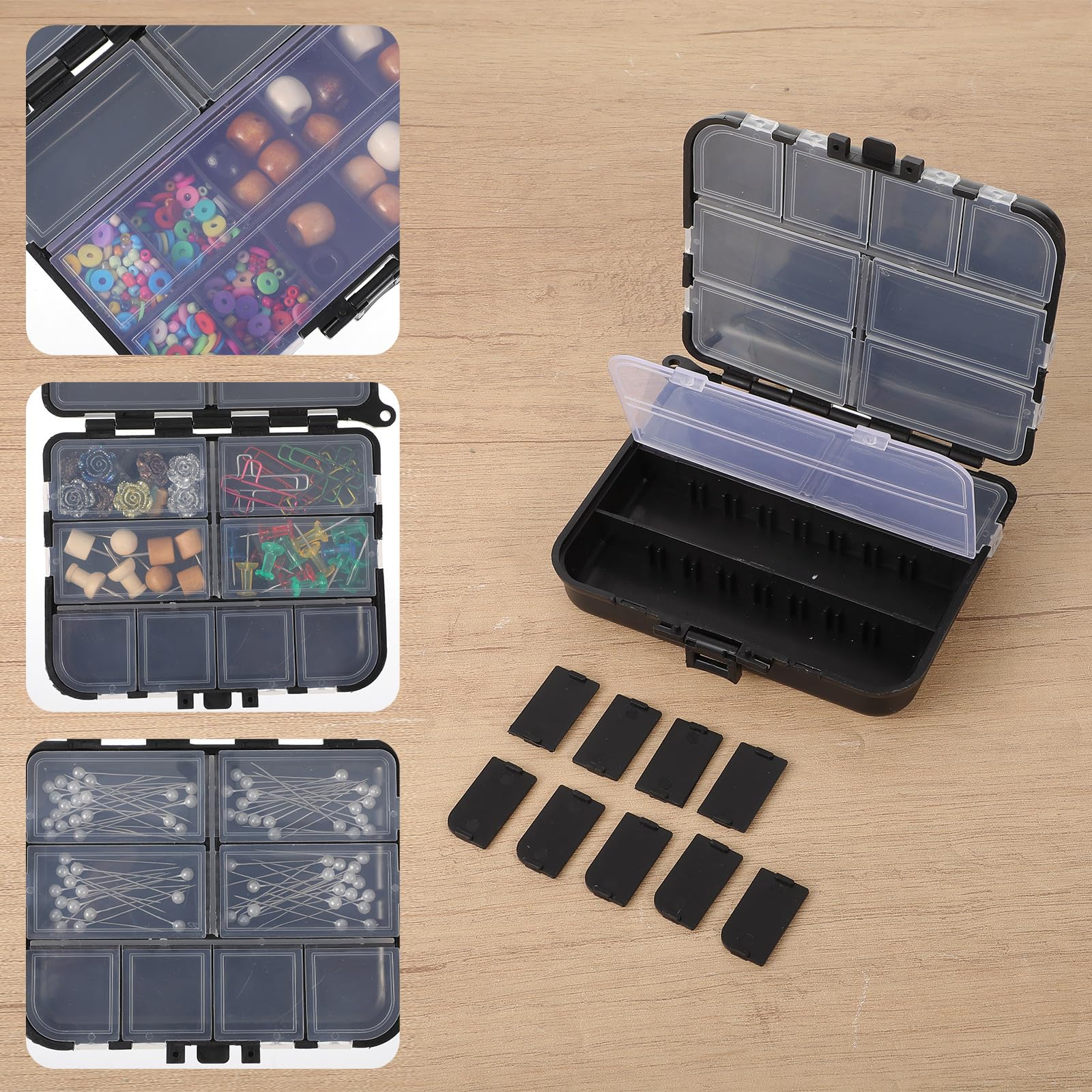 Kifmurase 10 Stück Kunststoff-Aufbewahrungsbox für Angelzubehör, Kleinteile, Angelköder und Haken-Boxen, Aufbewahrungsbehälter, Kajak-Fliegenboxen, Tackles, Aufbewahrungsbehälter für Bastelarbeiten