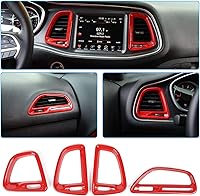 Vista 9 de Voodonala para Dodge Challenger 2015-2021, accesorio de recorte para salida de aire de la consola central (Azul, 4 piezas)