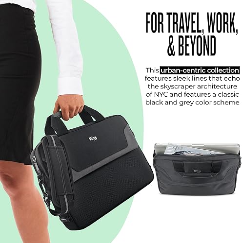 Miniatura 5 de Solo New York Flatiron - Calzoncillos delgados para laptop, NegroGris, Maletín delgado para portátil Flatiron