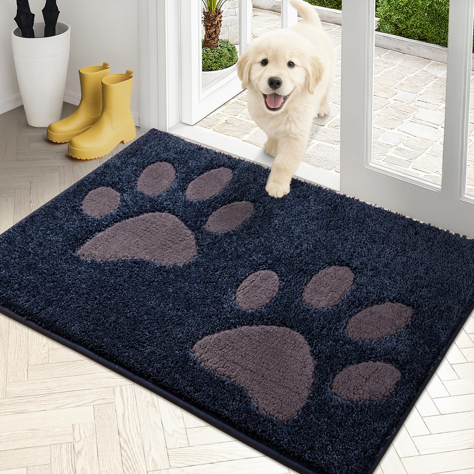 Paillasson absorbant PURRUGS fini les sols humides et traces de boue 60x90