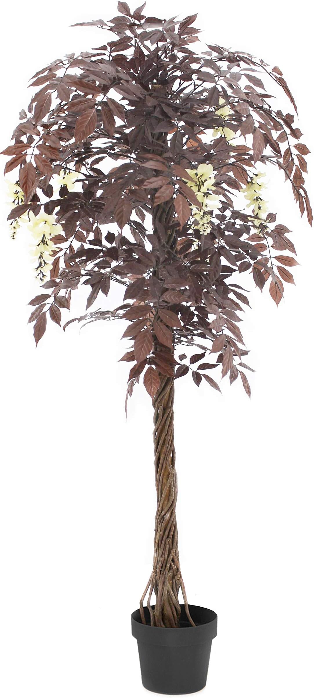 Vert Lifestyle Quality Artificial Red Flowering Japanese Tree (Japanese Wisteria), Replica Indoor Outdoor Office Topiary Tree Plant - Approx. 6ft Tall