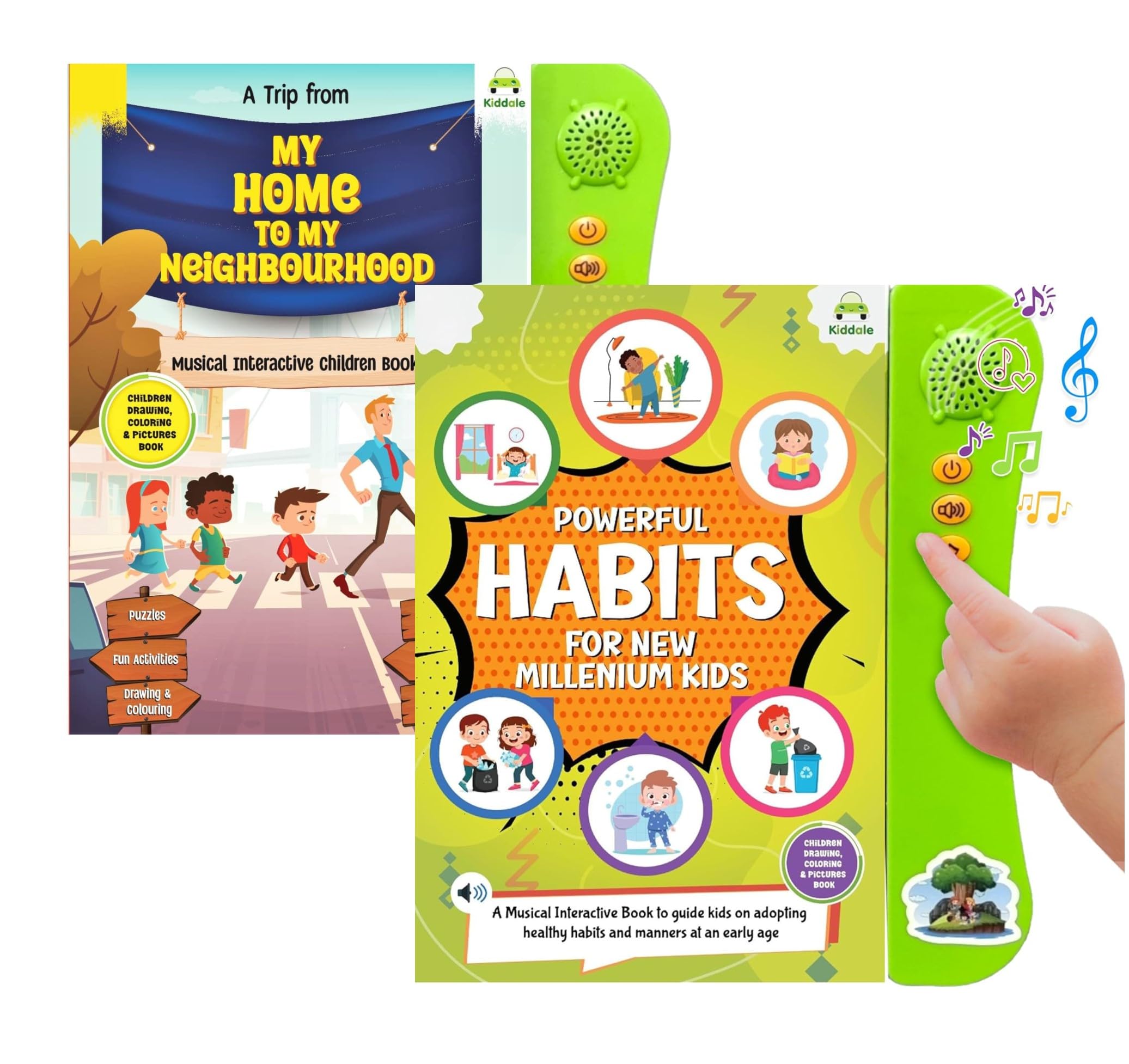 Kiddale Pack of 2 Musical Interactive Children Sound Books: My Home to Neighbourhood & Habits|Ideal Gift for 3+ Years Baby|E Learning Book|Smart Intelligent Activity Books|Musical Rhymes|Talking Book (B0CQLKCFYB) Amazon Price History, Amazon Price Tracker