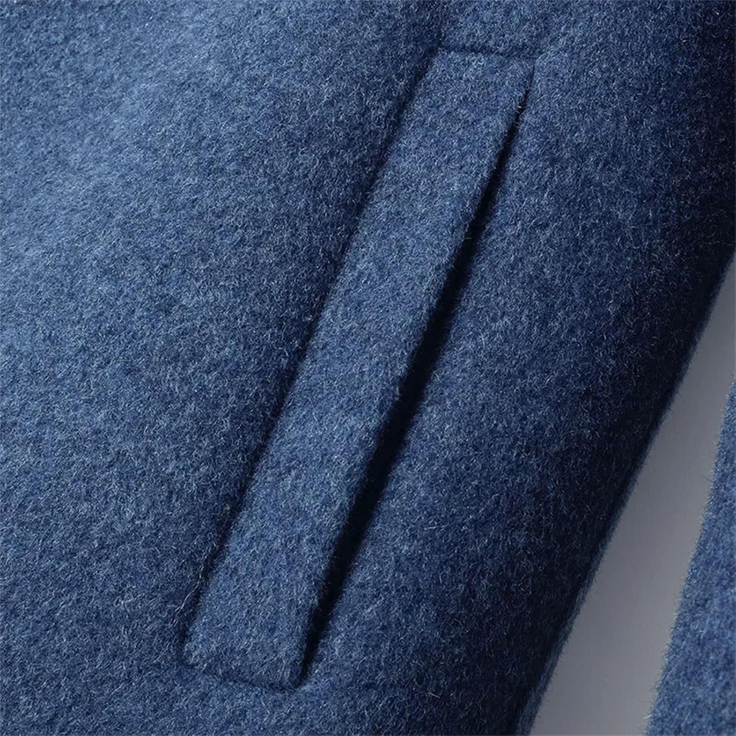 Mens Winter Thick Cashmere Coats Wool Business Casual Single Breasted Medium Wool Trench Jackets