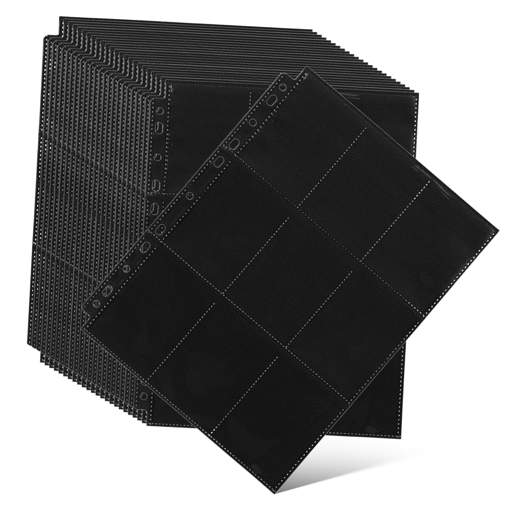 Páginas de Álbum para Tarjetas Coleccionables 50 Hojas Pp Negro