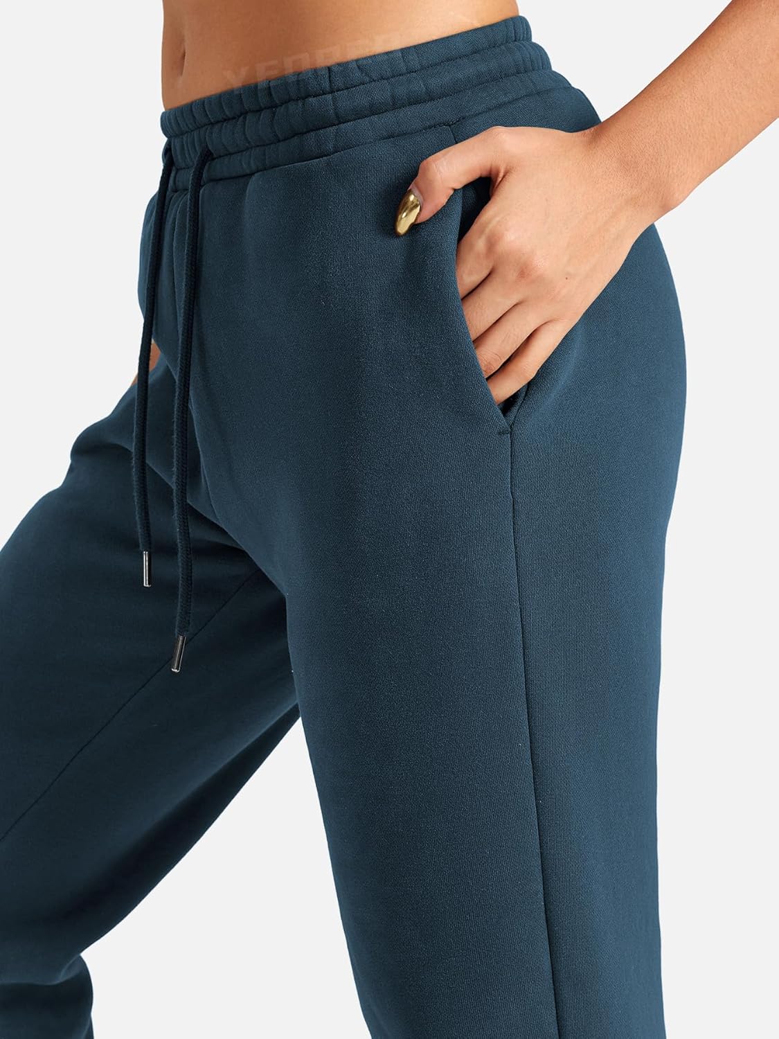 YEOREO Women's Fleece Jogger Cargo Sweatpants Marceline Oversize Drawstring Baggy Cinch Bottom with Pockets - Image 5