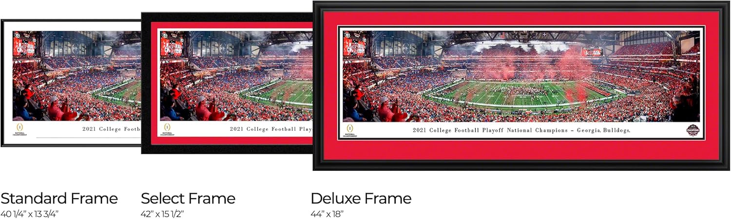 Georgia Bulldogs, 2021 College Football National Champions - 42x15.5-inch Single Mat, Select Framed Picture by Blakeway Panoramas