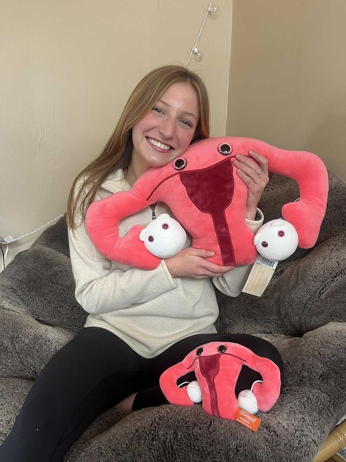 GIANT MICROBES Gigantic Uterus Plush 24", Hysterectomy Recovery Must Haves, Hysterectomy Recovery Gifts, Funny OBGYN Gift, Labor and Delivery Nurse Gifts, Uterus Pillow, LPN Nurse Gift