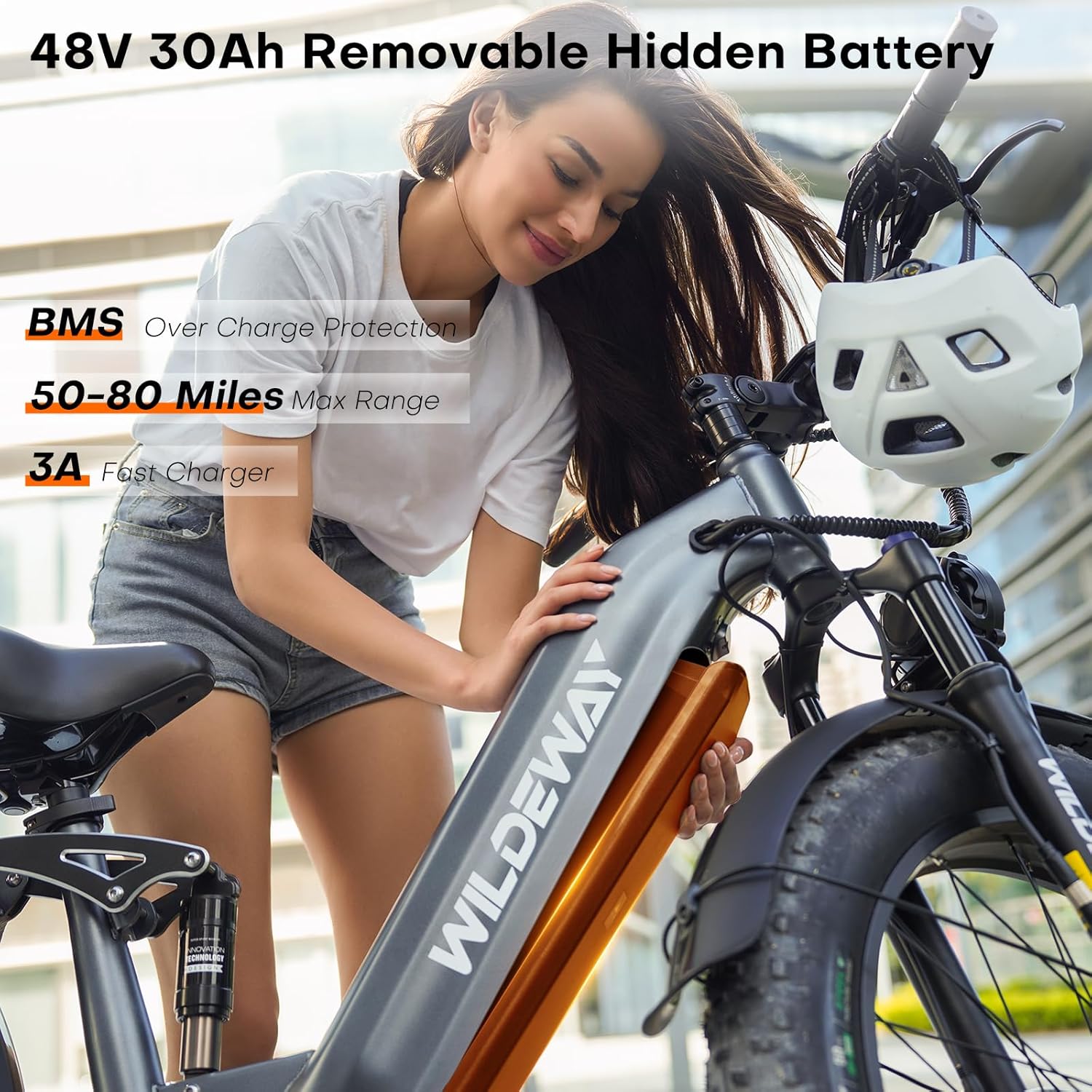 Wildeway 2600W Dual Motor Electric Bike for Adults 48V 30AH Removable Battery 32MPH 26" Terrain Fat Tire 80 Miles Long Rang Mountain Bike Full Suspension with Hydraulic Disc Brake Bicycle