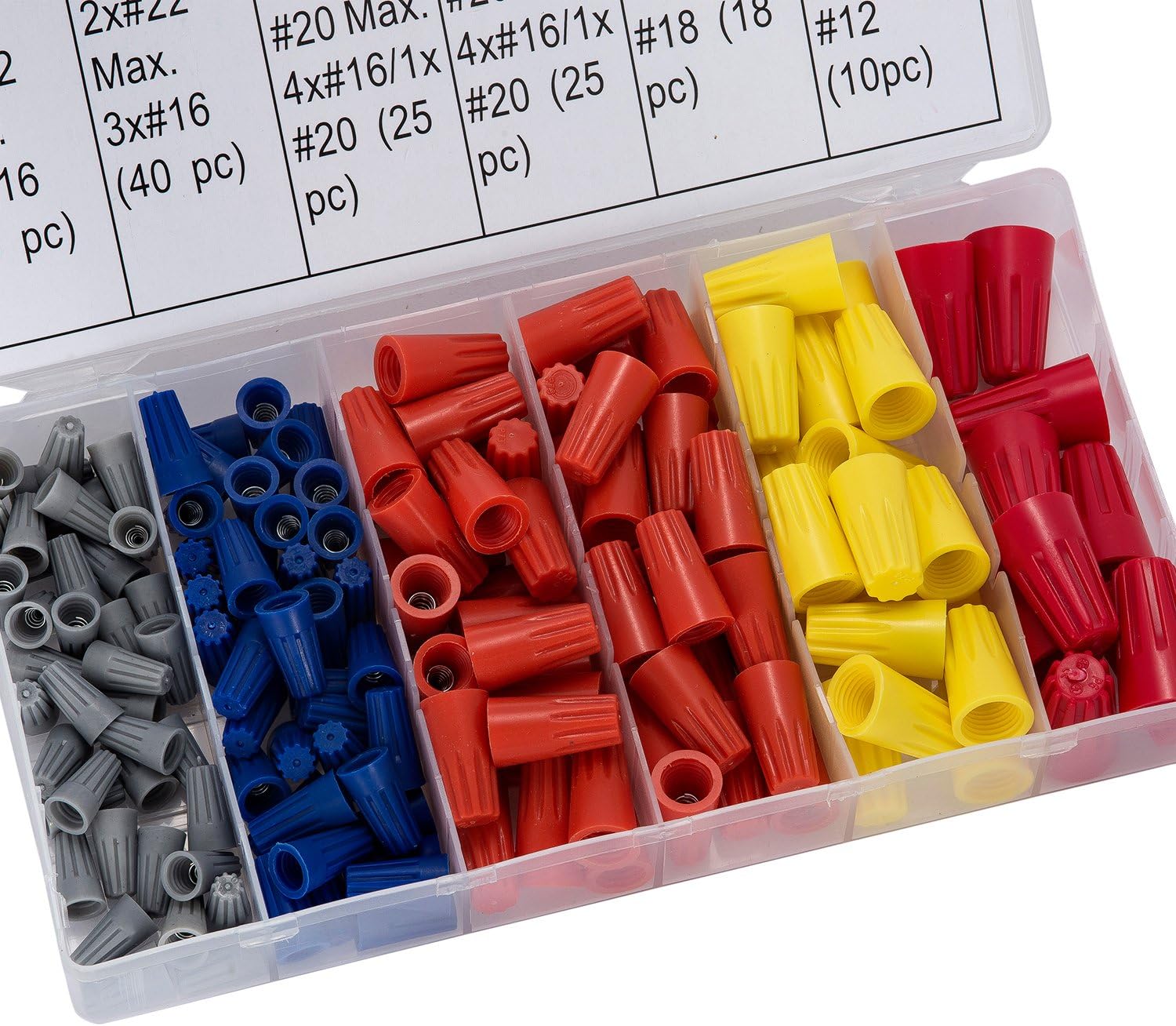 Terrans 158 Pcs Electrical Wire Connectors Screw Terminals, Spring Insert Twist Nuts Caps Connection Assortment Set, Easy Twist On Application Great for Home, Speaker, Automotive