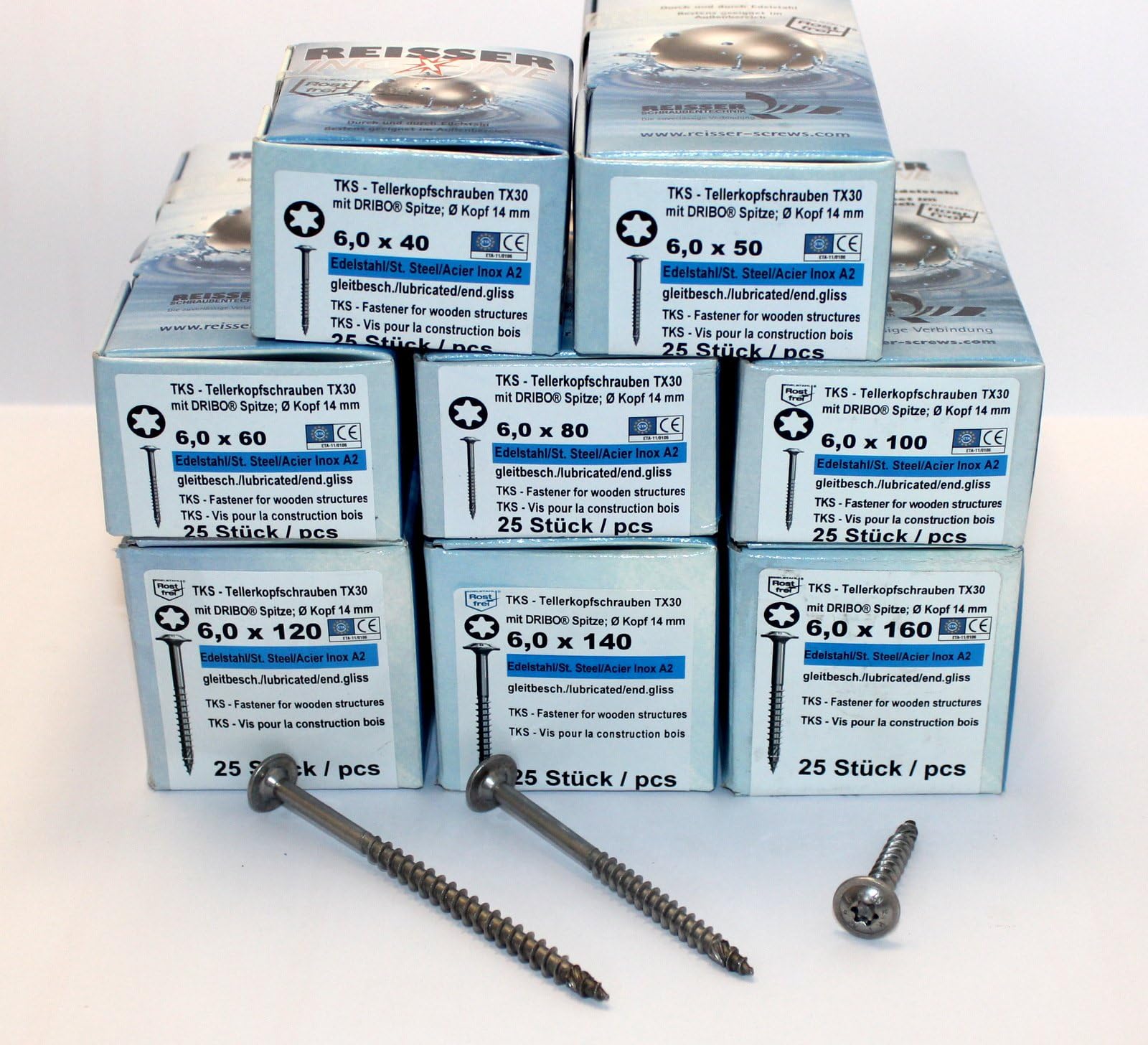 Edelstahl Terrassenschrauben 5x60 Mm TX25 - A2 V2A Rostfrei, 200 Stück