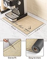 Vista 7 de SUEH DESIGN Tapete de café, tapete absorbente de secado de platos de 19.6 x 11.8 pulgadas, tapete de café de secado rápido, tapetes de secado Bar