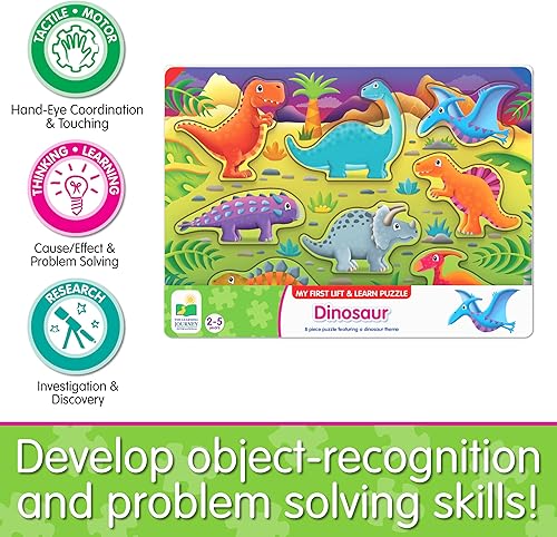 Miniatura 5 de The Learning Journey My First Lift & Learn - Dinosaurios - Desarrollo intelectual de rompecabezas activo temprano - Juego de rompecabezas para niños