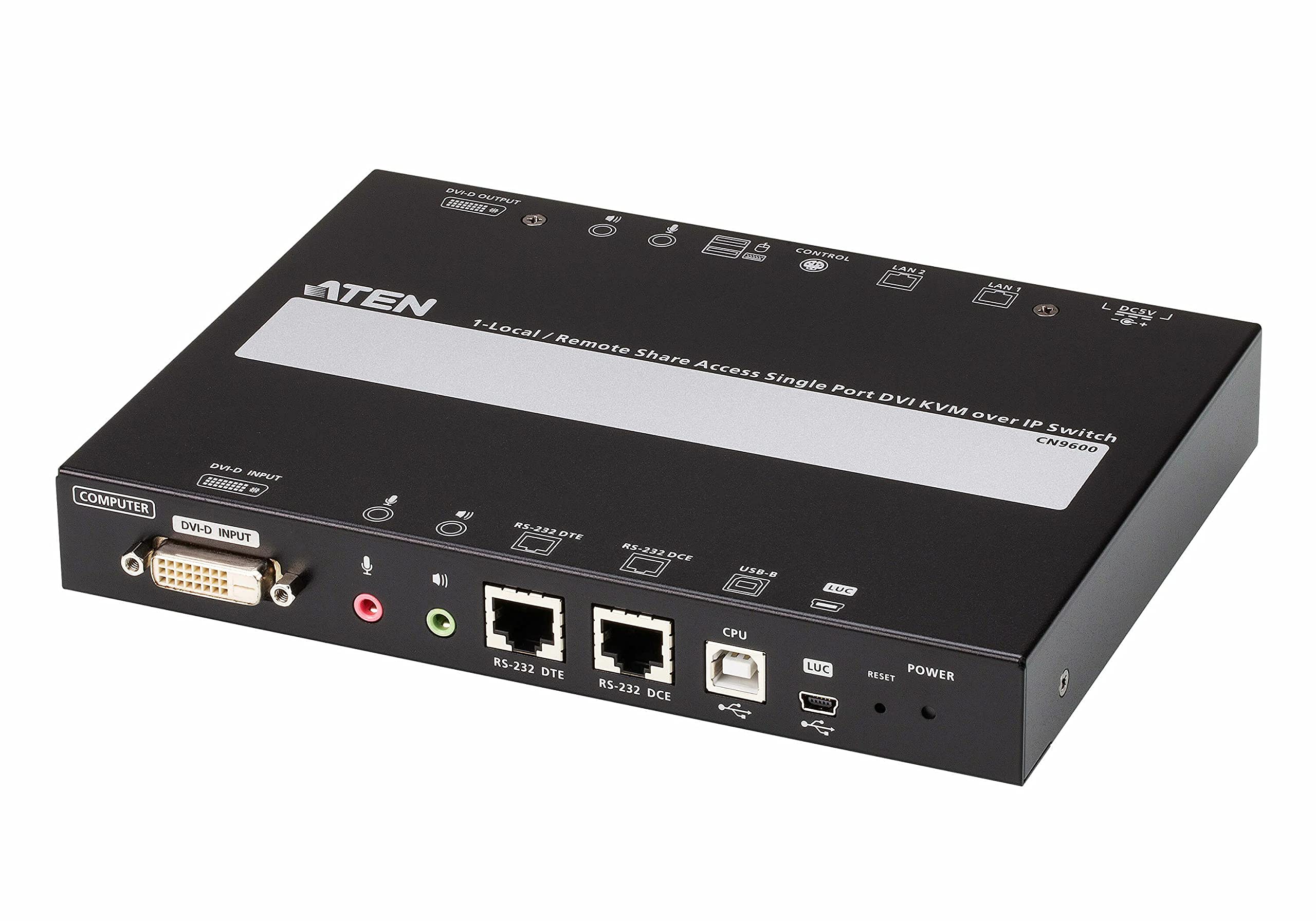 Aten 1-Local/Remote Share Access Single Port DVI KVM Over IP Switch - 1 Computer(s) - 1 Local User(s) - 1920 x 1200 Maximum Video Resolution - 2 x Network (RJ-45) - 1 x PS/2 Port - 4 x USB - 2 x DVI