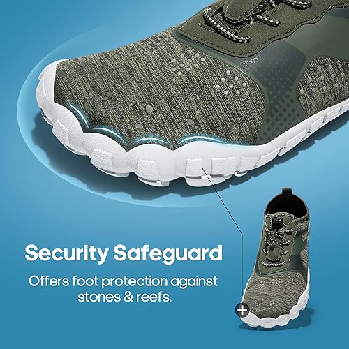 Miniatura 5 de NORTIV 8 Zapatos de agua para hombre, descalzos, atléticos, ligeros, deportivos, zapatos acuáticos, para natación, al aire libre, pesca, senderismo,