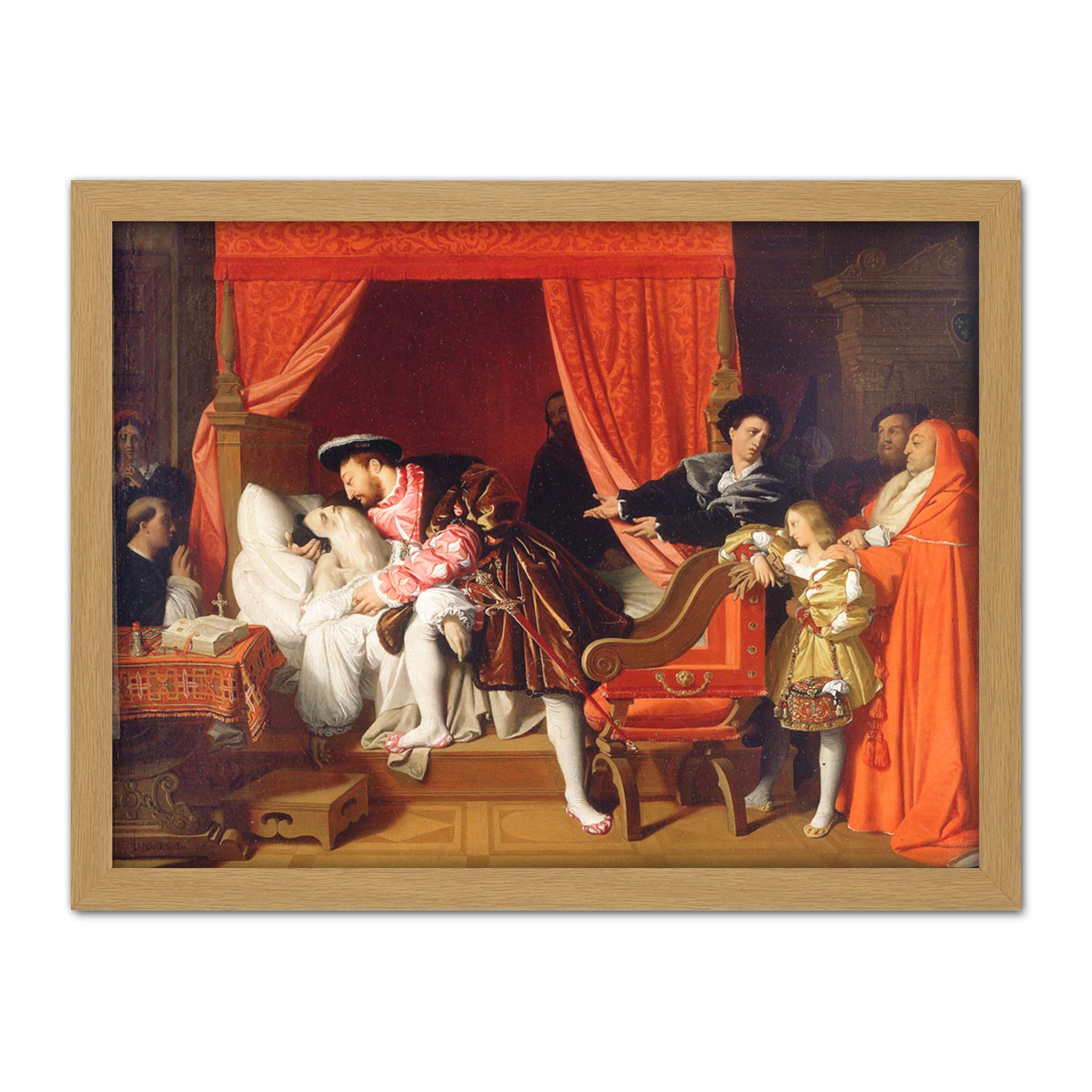 Ingres Francis Last Breaths Leonardo Da Vinci Painting Large Framed Art Print Poster Wall Decor 18x24 in