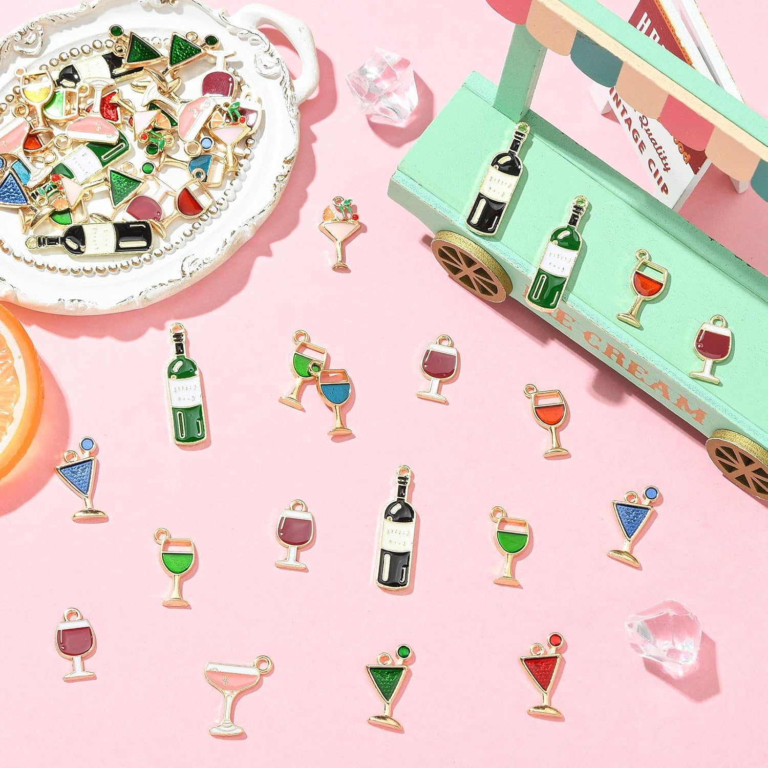 Enamel Food Charms Cute Assorted Food Pendants Sweet Dessert Charms for DIY Crafts Necklace Bracelet Earring Jewelry Making