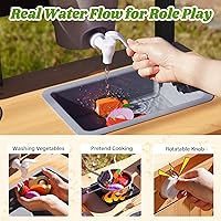 Vista 4 de ROBOTIME Cocina de barro con carretilla para niños, juegos de herramientas de jardinería, juguete de juego para niños pequeños, cocina de juego