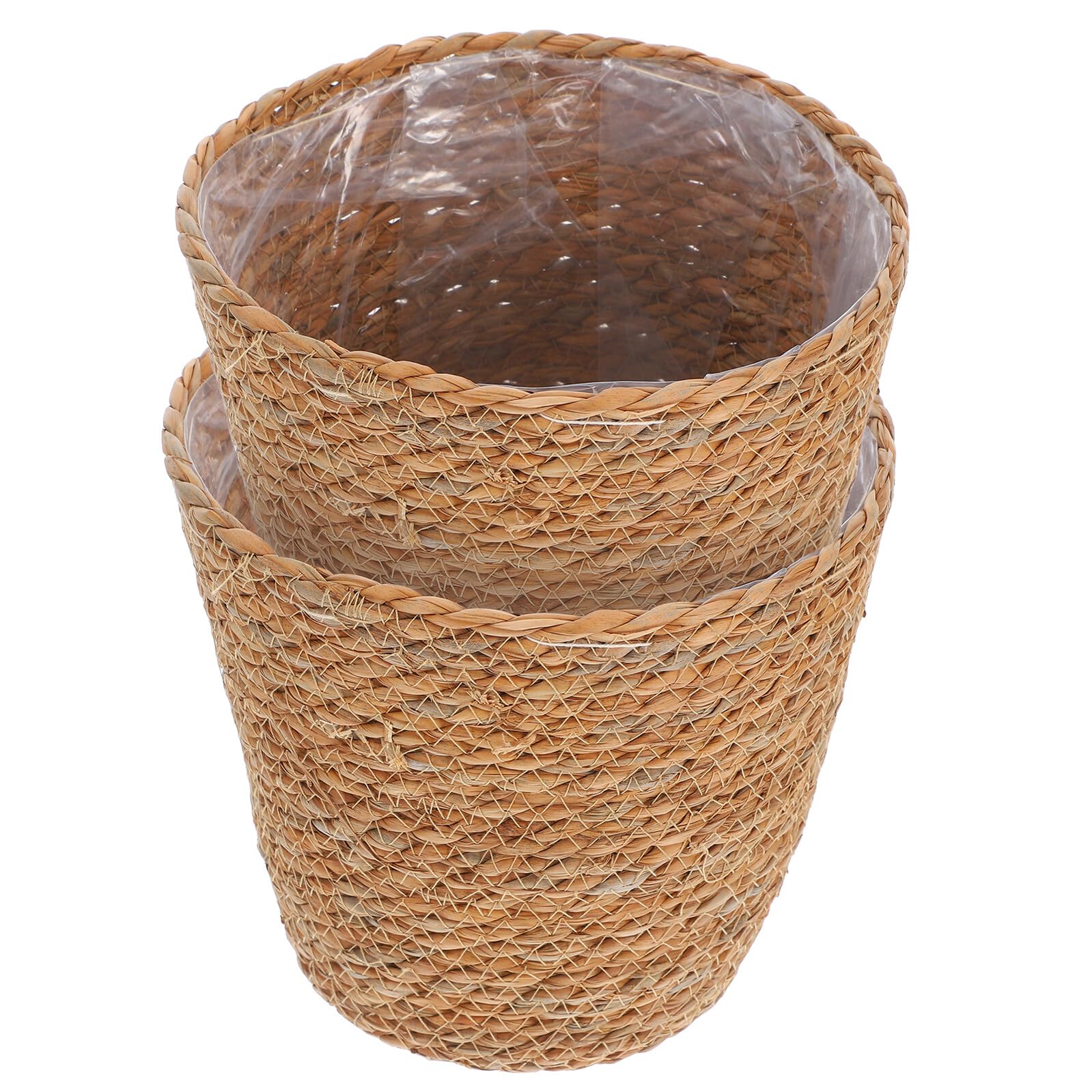Paniers tressés en jonc de mer lot de 2 paniers rangement et plantes