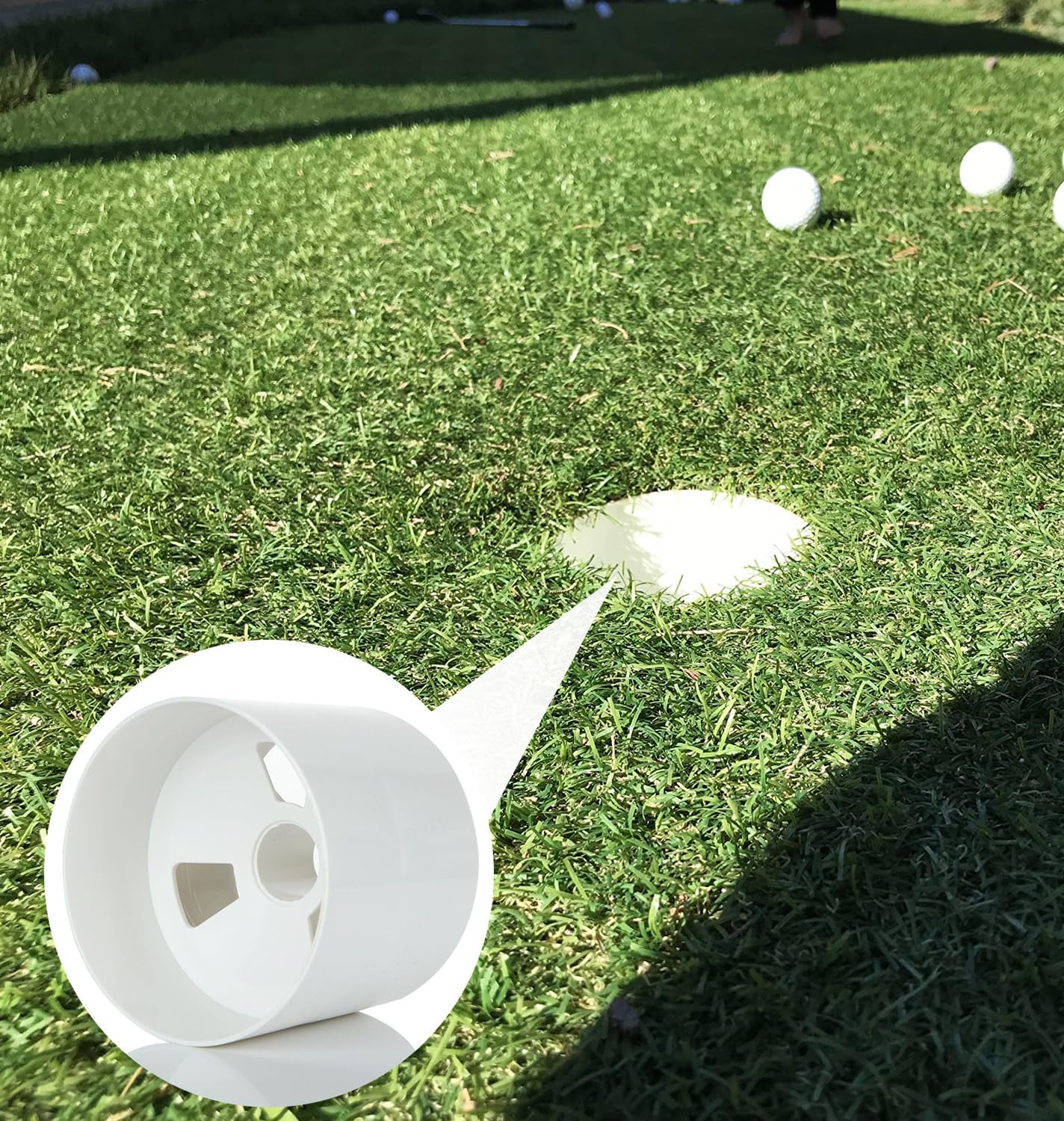 6PCS Golf Hole Cup 4 Inch Depth, ABS Plastic Putting Cup for Backyard Golf Practice, Ivory White, Fit USGA LPGA PGA Regulations (4 1/4 Inch Outside Diameter)