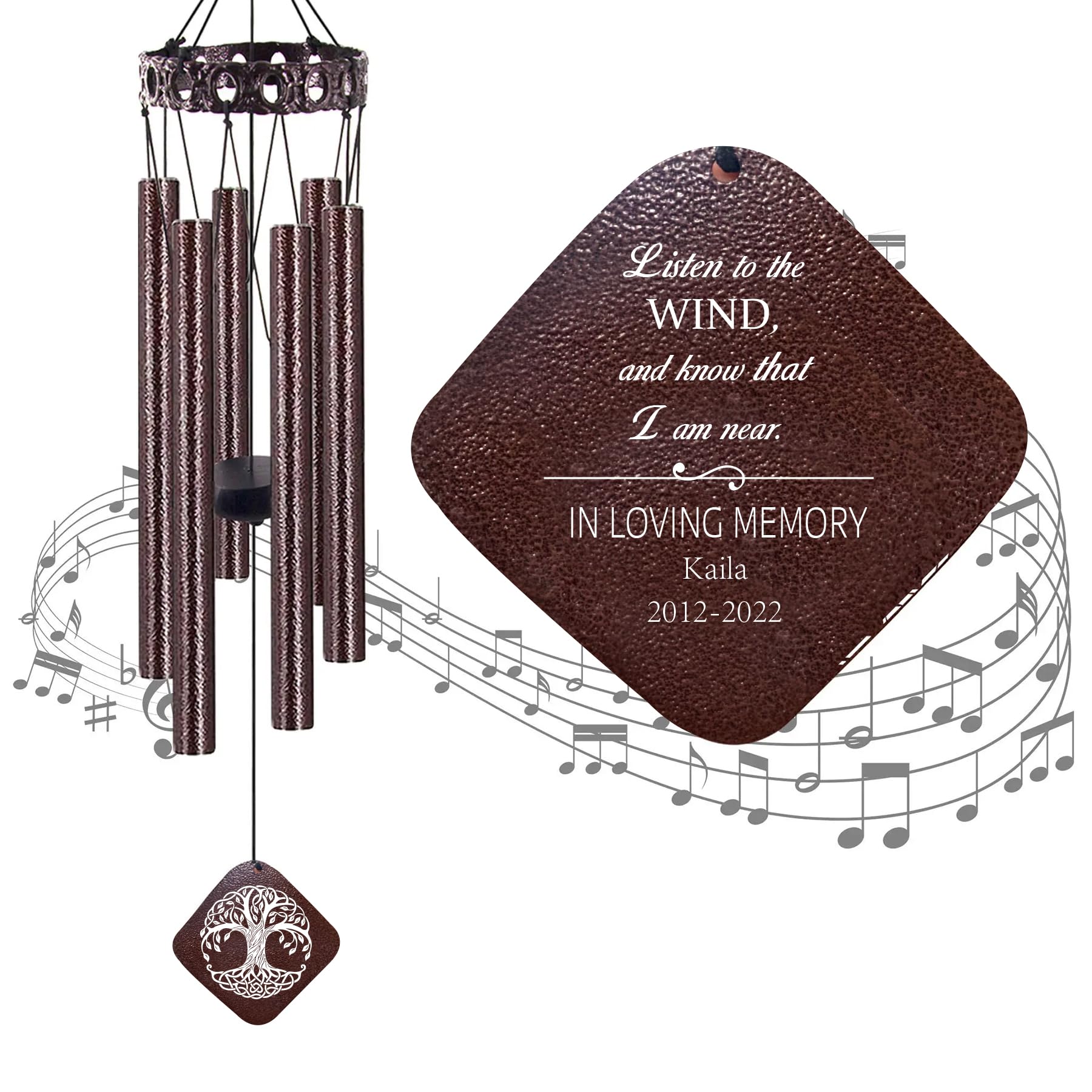 ASTARIN Personalized Memorial Wind Chimes, Customized Wind Chime for Loss of Loved One/Mother/Father, Wind Chimes for Outside Garden Decoration, Sympathy Gifts for Women/Man