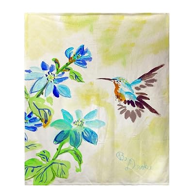 Betsy Drake Aqua Hummingbird Throw