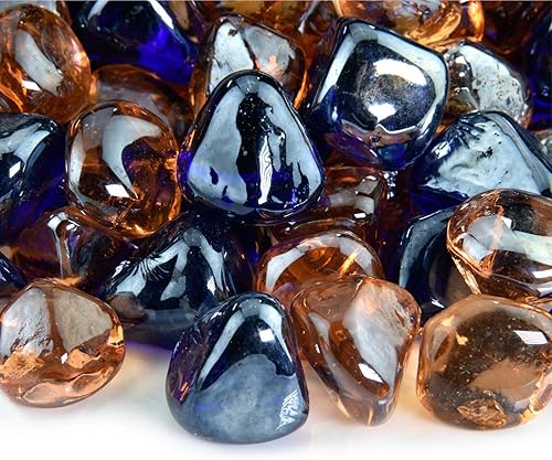 Miniatura 2 de Arctic Ice - Diamantes de vidrio de fuego para hogueras o chimeneas de interiores y exteriores  10 libras  1 pulgada