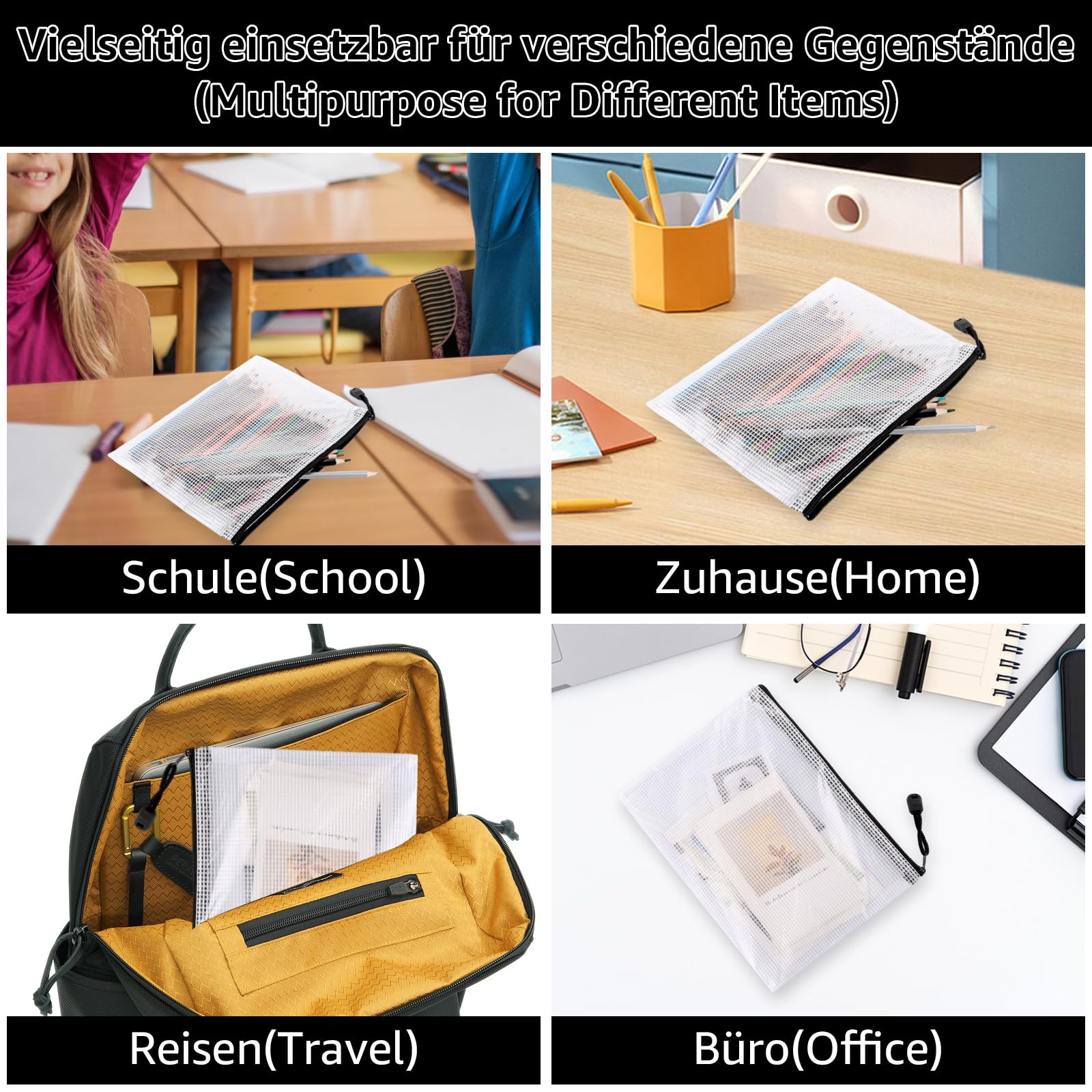 40 Stück Dokumententasche A4+A5, Wasserdichte Dokumententasche A5, Transparente Zip Beutel mit Reißverschluss, Mesh Plastiktasche mit Reißverschluss für Dokumente, Papier, und Kosmetika