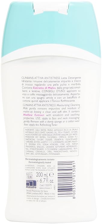 Clinians attiva antistress latte detergente idratante 200ml