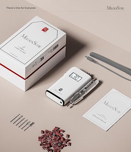 Miniatura 8 de MelodySusie Taladro de uñas profesional recargable de 30000 rpm estafador eléctrico portátil herramientas de molinillo de gel acrílico con 6 brocas