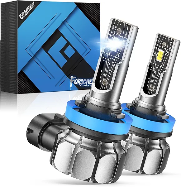 H11/H8/H16 LED Driving Fog Light Bulbs, 12000LM 400% Brighter Fanless, 6500K Cool White Driving Fog Lights, Play and Plug, Halogen Replacement Bulbs for Cars, Trucks, SUVs (Pack of 2)