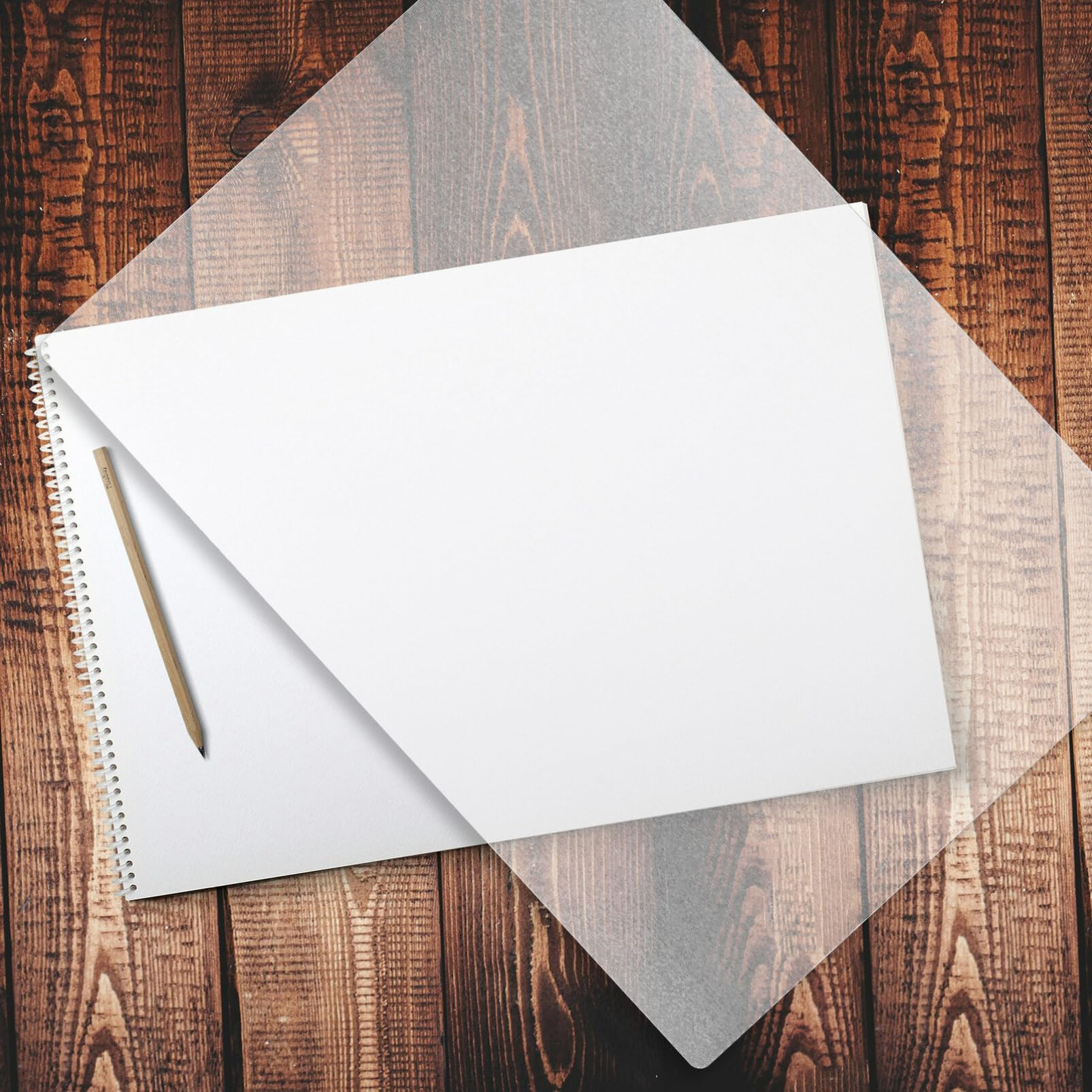 Bloc-Notes A3 Transparent PP Lot de 5 Feuilles Planchette Antidérapante Bureau École