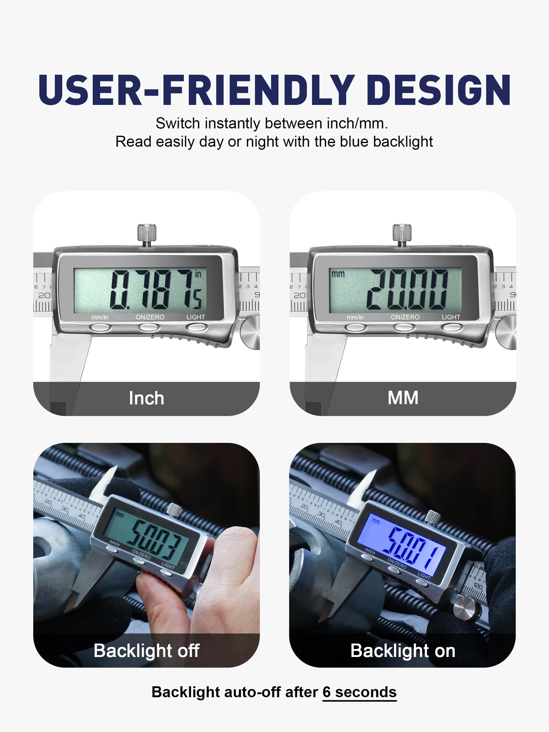 6" Digital Caliper - Durable & Long-Lasting -8
