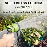 25 FT Expandable Garden Hose – Ultra Lightweight Retractable Water Hose for Balcony & Small Gardens, No Kink Flexible Hose with 8-Pattern Nozzle, Solid Brass 3/4" Fittings