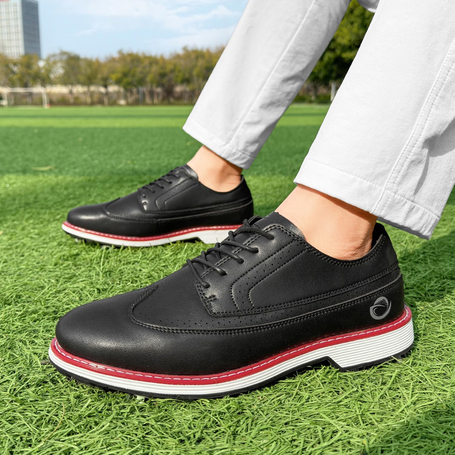 ゴルフシューズ メンズ スパイク クラシック ゴルフ フットウェア メンズ ウォーキング スニーカー ゴルファー用 サイズ 7-14