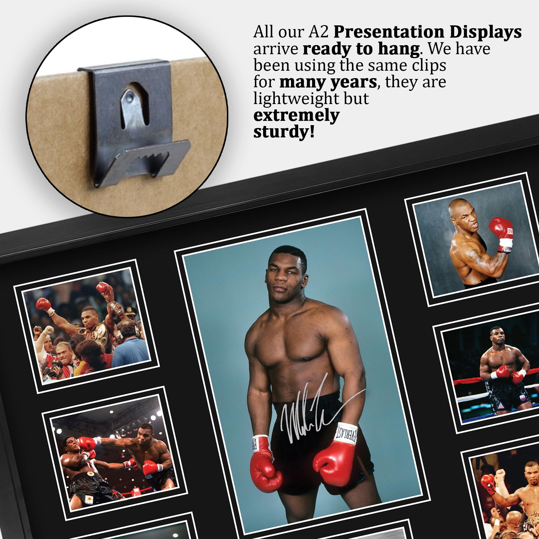 HWC Trading Mike Tyson Geschenke Gedrucktes Signiertes Autogramm Foto für Fans von Boxsport Memorabilien - A2 Gerahmt
