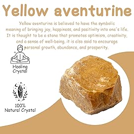 QINJIEJIE Yellow Aventurine 2PCS Raw Crystals 1.8-2.2\'\' Natural Crystals Healing Stones Bulk Large Stones for Tumbling Cabbing Polishing Handmade DIY Decoration Gifts