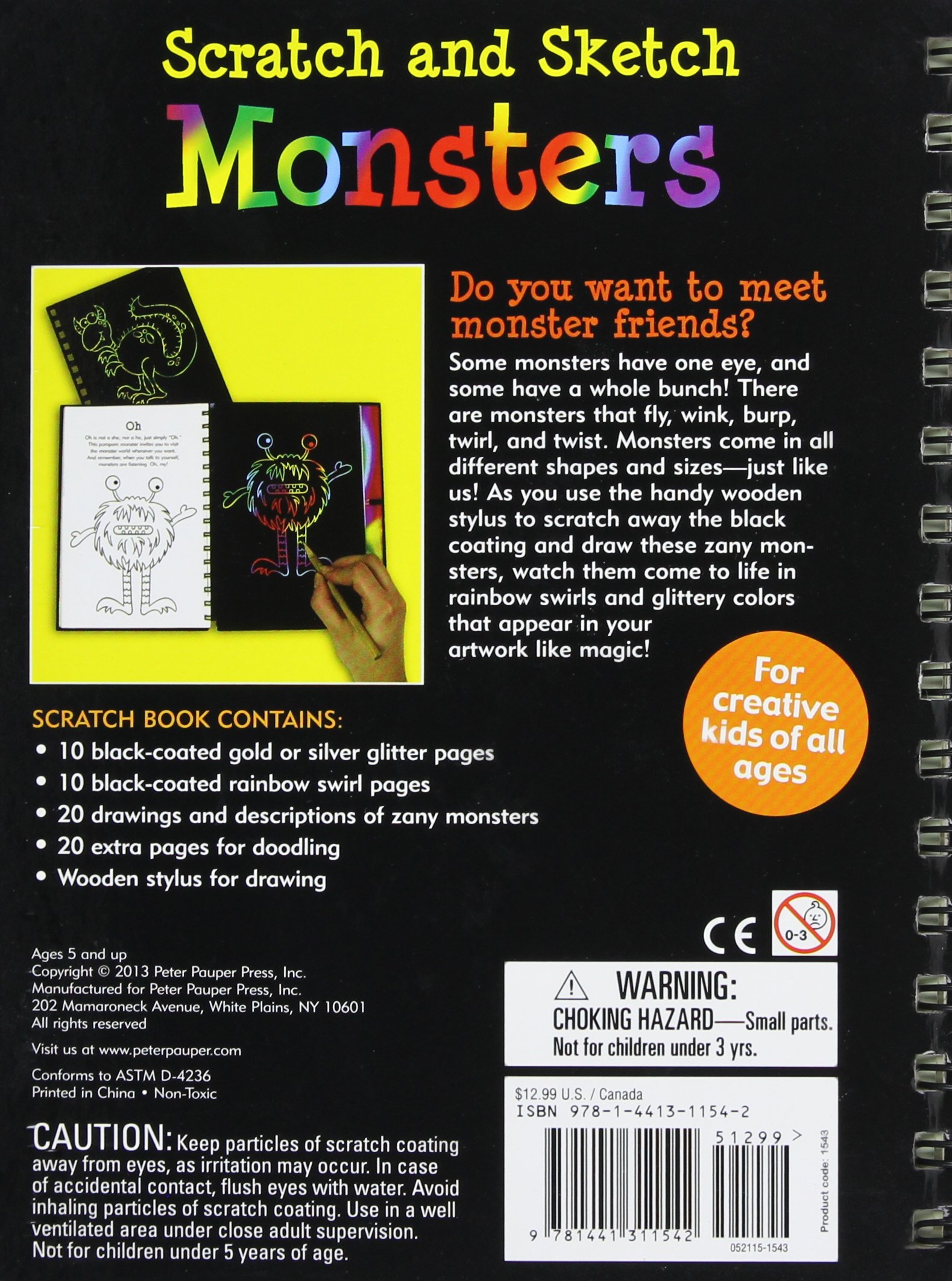 Monsters Scratch & Sketch: An Art Activity Book: for Creative Kids of All Ages