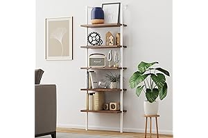 Nathan James Theo 5-Shelf Wood Modern Bookcase: Versatile Ladder Bookshelf for Home Decor