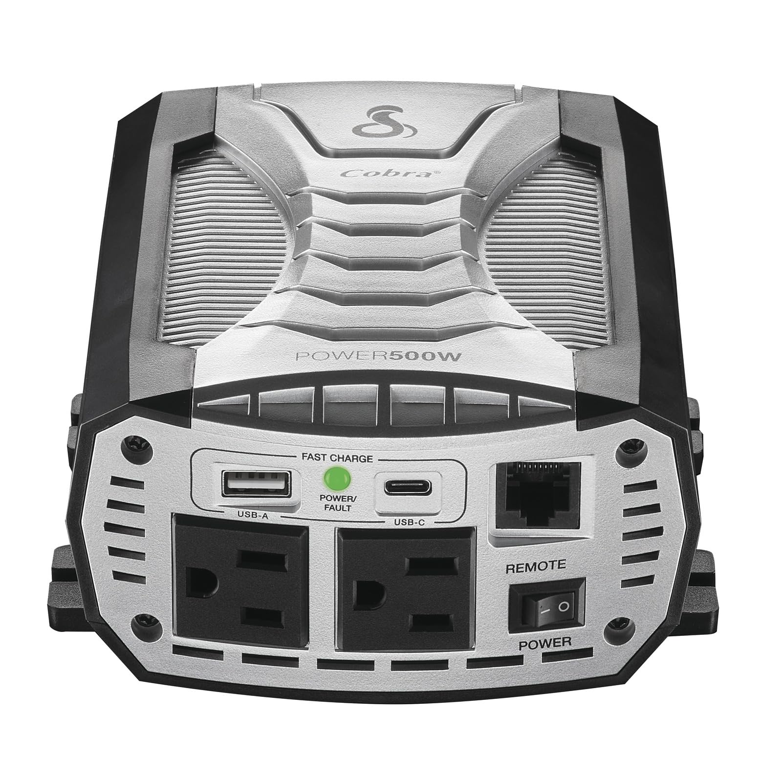 Cobra POWER 500W Power Inverter, Portable – 500-Watt Car Charger, 2 Grounded AC Outlets, 2 Fast Charge USB Ports and Remote Controller (CPIALCDG1) Compatible