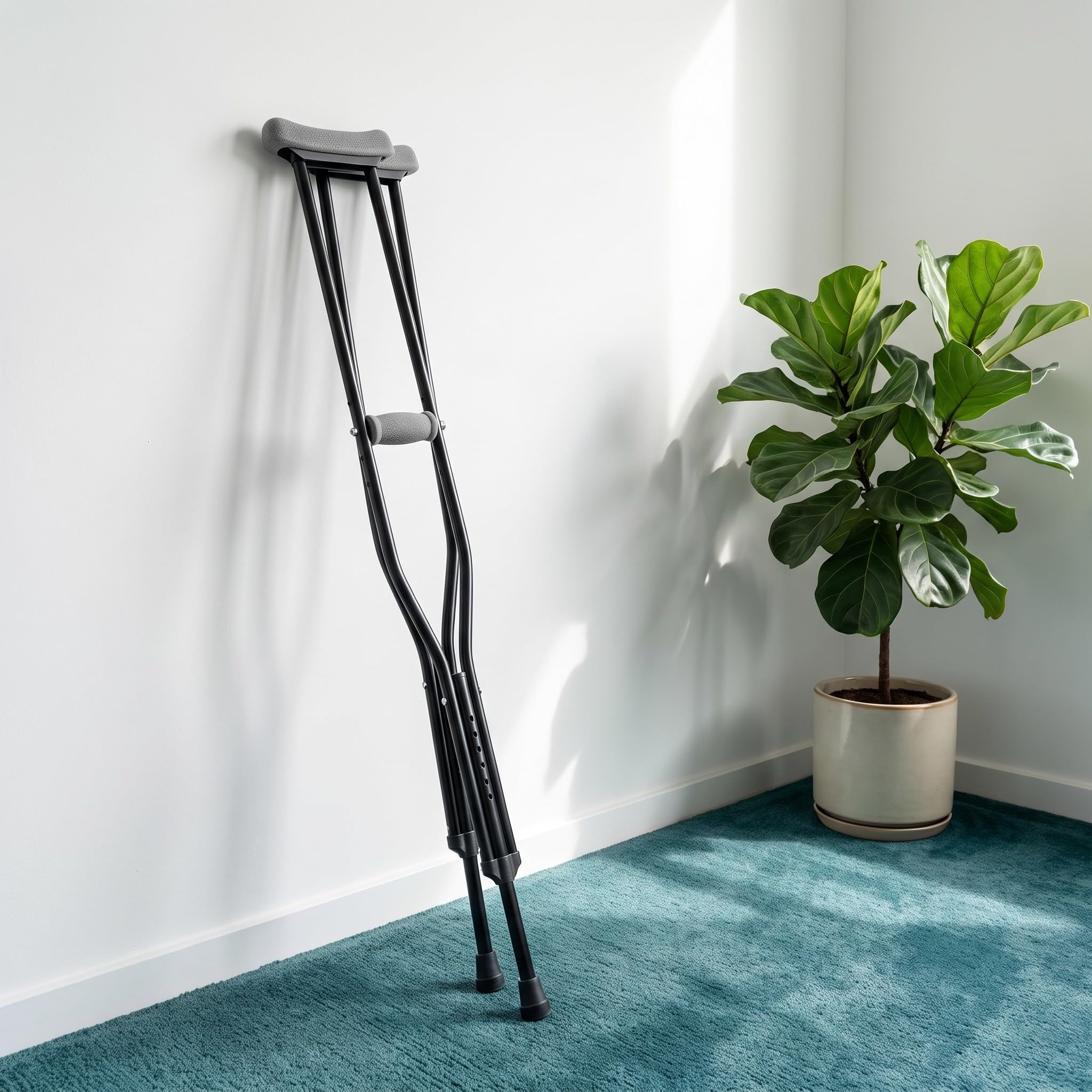 Lurrose Set di 2 cuscinetti per stampelle: impugnature, tappi per i piedi, | Imbottitura antiscivolo di ricambio per stampelle, accessori per bastoni da passeggio per anziani