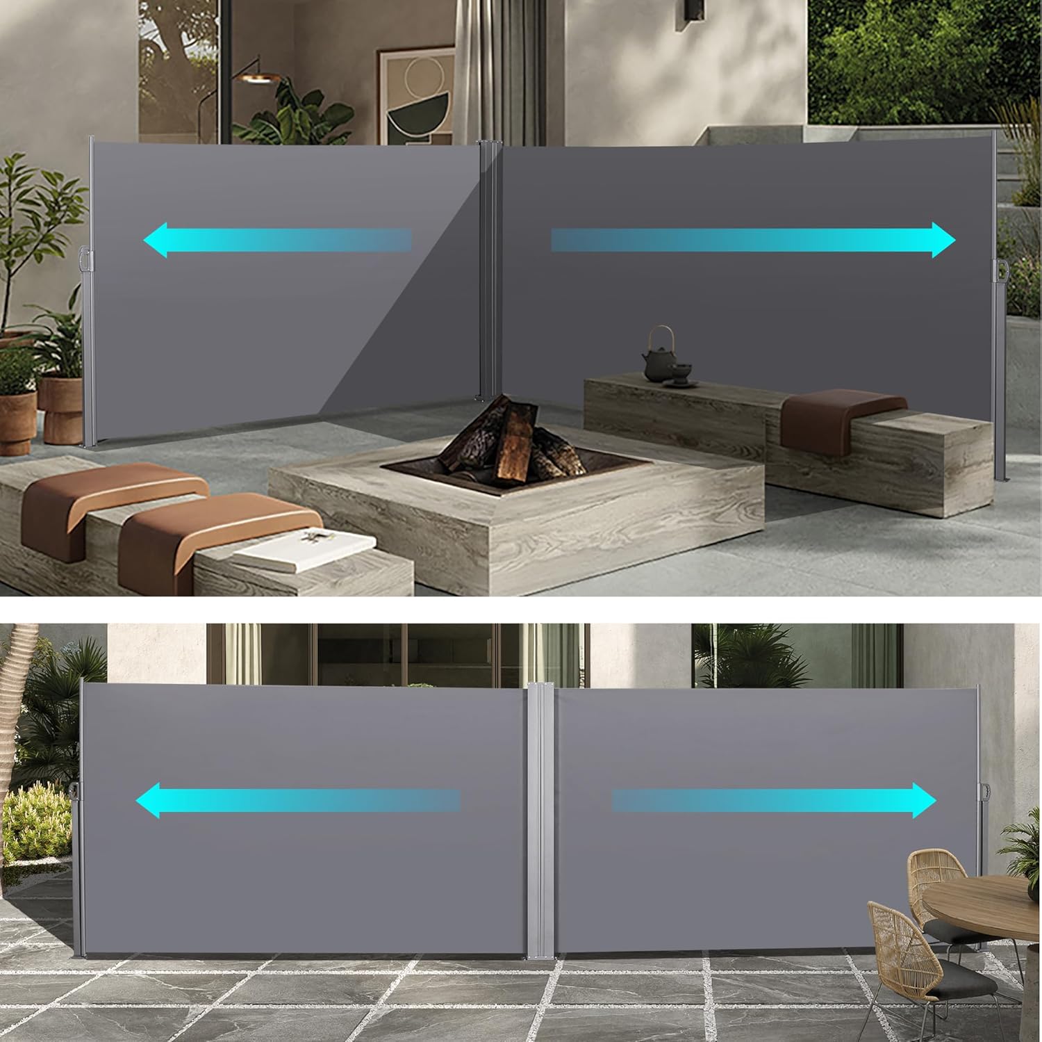 Retractable Outdoor Privacy sn - and Weatherproof Fence Panel Suitable for patios, Balconies, Gardens and patios