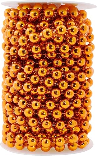 Miniatura 53 de Mandala Crafts Rollo de perlas rojas de imitación de 0.157 in, guirnalda de perlas decorativas de 44 yardas para bodas, árbol de Navidad, arreglos