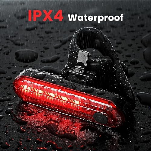Miniatura 5 de Luz trasera LED recargable para bicicleta, luz trasera de bicicleta brillante máxima de 10 horas, 4 modos de luz, accesorios de linterna de