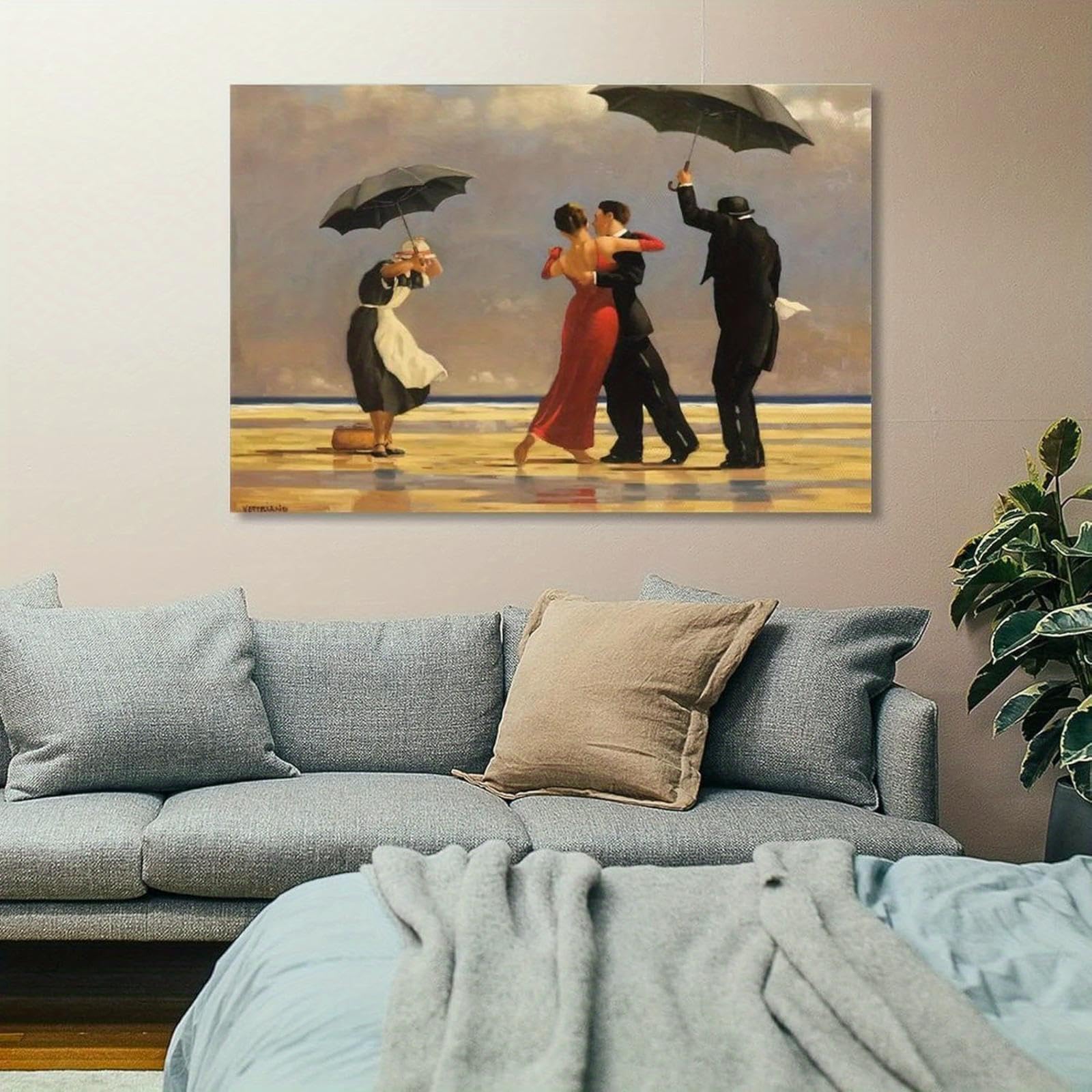 LSYALUCK Poster d'arte romantica per The Singing Butler di Jack Vettriano, stampa artistica moderna per l'arredamento del soggiorno, cornice interna 45x75cm(18x30 pollici)