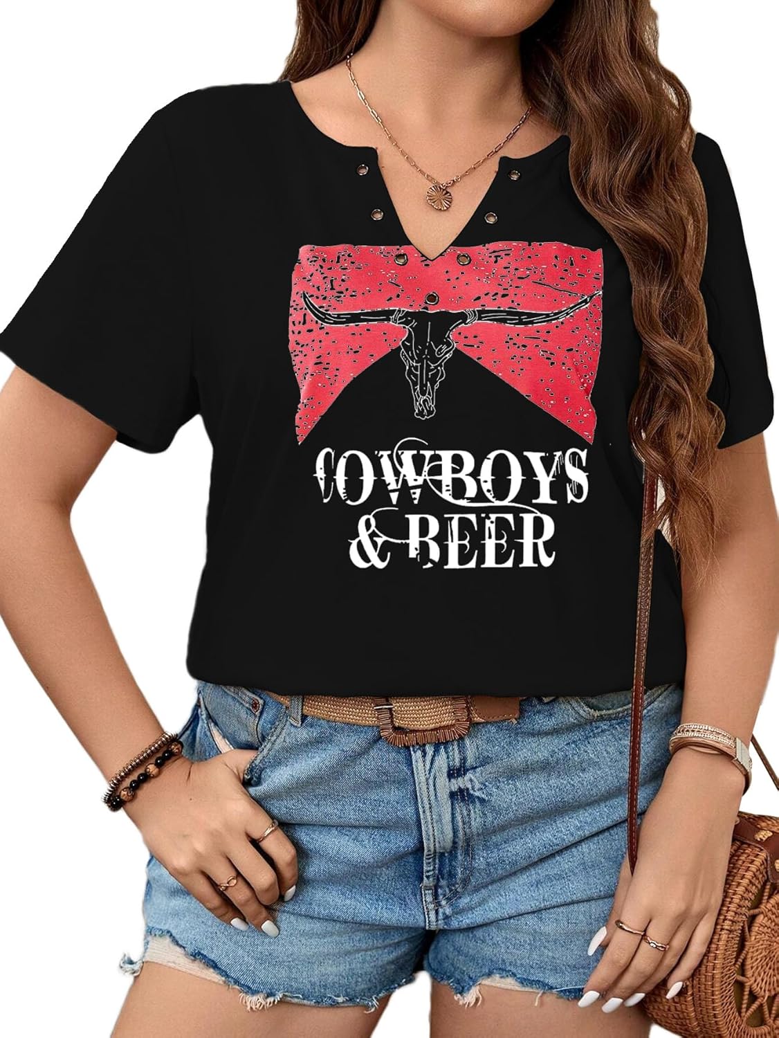 Women's Plus Size Tops Cowgirl Country Outfits Cowboy Shirts Western Graphic T-Shirts - Image 2